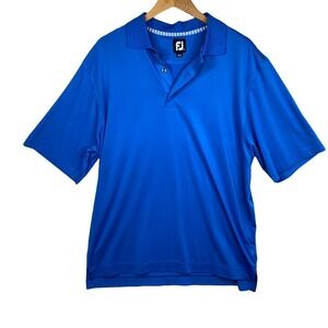Footjoy Royal Blue Short Sleeve Athletic Fit Performance Golf Polo Size Large